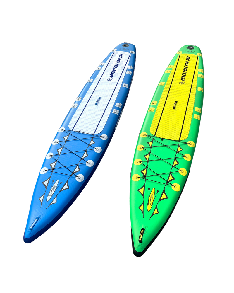 One blue, one green 13'4" paddle boards